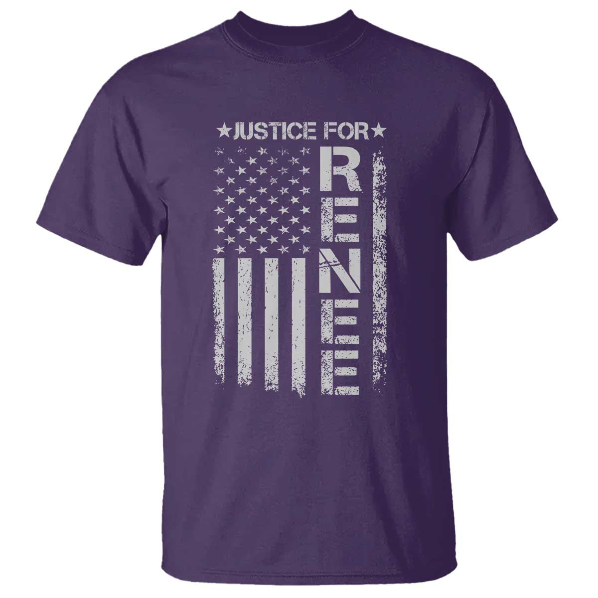 Justice for Renee American Flag T Shirt Minneapolis Jan 8 2026 Memorial Tribute TS02 Purple Print Your Wear
