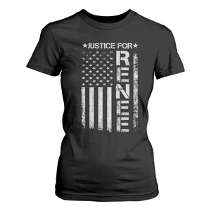 Justice for Renee American Flag T Shirt For Women Minneapolis Jan 8 2026 Memorial Tribute TS02 Black Print Your Wear