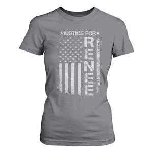 Justice for Renee American Flag T Shirt For Women Minneapolis Jan 8 2026 Memorial Tribute TS02 Charcoal Print Your Wear