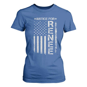 Justice for Renee American Flag T Shirt For Women Minneapolis Jan 8 2026 Memorial Tribute TS02 Royal Blue Print Your Wear
