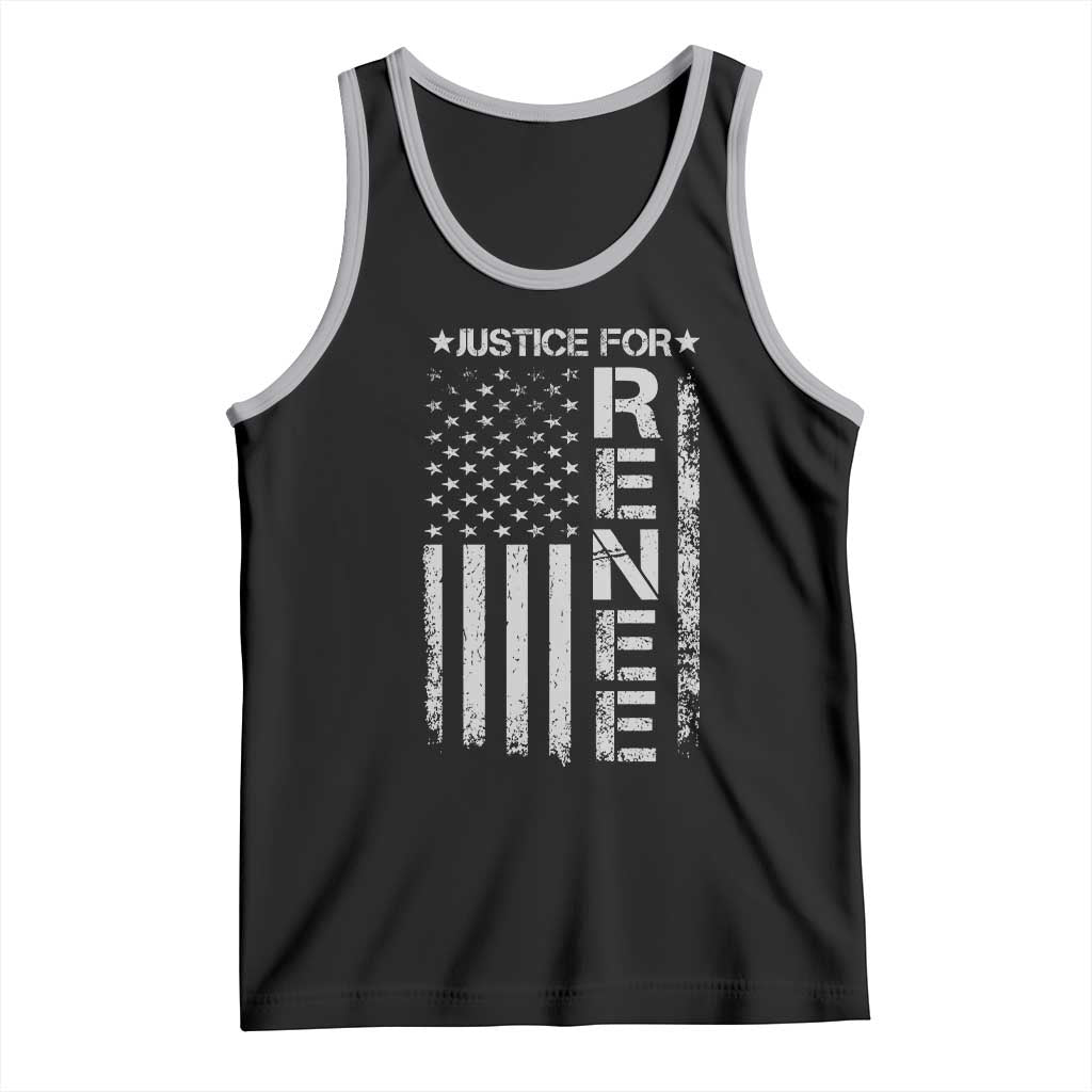 Justice for Renee American Flag Tank Top Minneapolis Jan 8 2026 Memorial Tribute TS02 Black Athletic Heather Print Your Wear