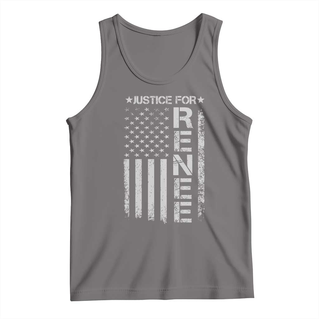 Justice for Renee American Flag Tank Top Minneapolis Jan 8 2026 Memorial Tribute TS02 Deep Heather Print Your Wear