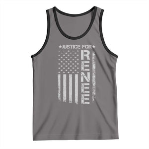 Justice for Renee American Flag Tank Top Minneapolis Jan 8 2026 Memorial Tribute TS02 Deep Heather Black Print Your Wear