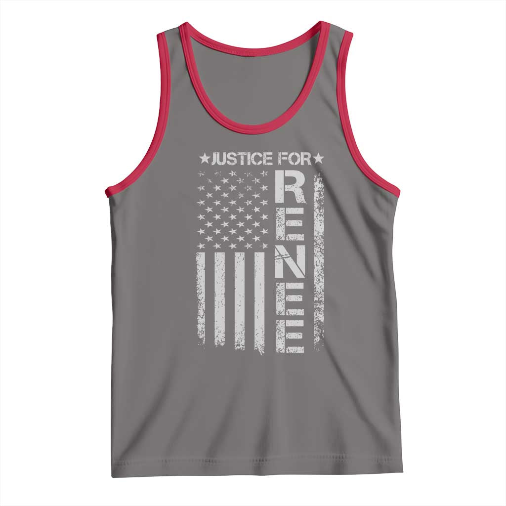 Justice for Renee American Flag Tank Top Minneapolis Jan 8 2026 Memorial Tribute TS02 Deep Heather Red Print Your Wear