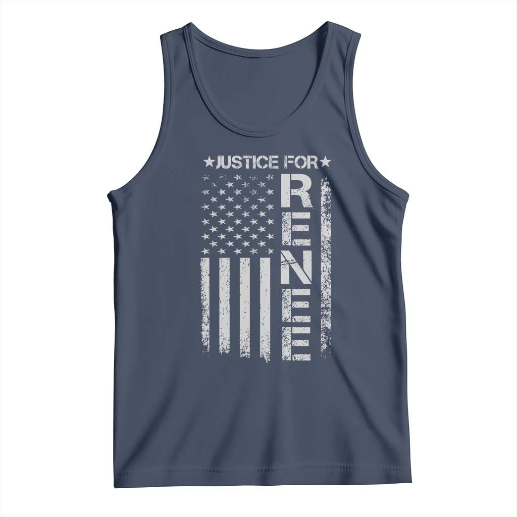Justice for Renee American Flag Tank Top Minneapolis Jan 8 2026 Memorial Tribute TS02 Navy Print Your Wear