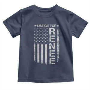Justice for Renee American Flag Toddler T Shirt Minneapolis Jan 8 2026 Memorial Tribute TS02 Navy Print Your Wear