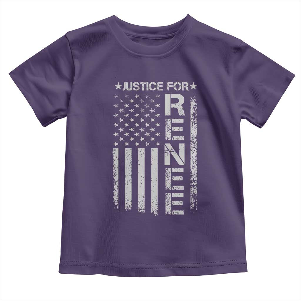 Justice for Renee American Flag Toddler T Shirt Minneapolis Jan 8 2026 Memorial Tribute TS02 Purple Print Your Wear