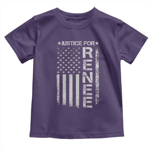 Justice for Renee American Flag Toddler T Shirt Minneapolis Jan 8 2026 Memorial Tribute TS02 Purple Print Your Wear