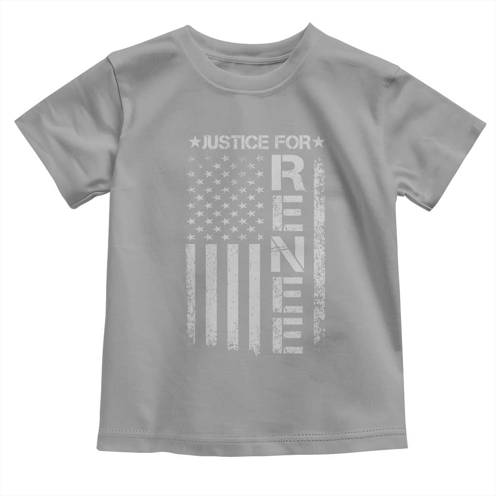 Justice for Renee American Flag Toddler T Shirt Minneapolis Jan 8 2026 Memorial Tribute TS02 Sport Gray Print Your Wear