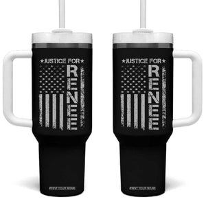 Justice for Renee American Flag Tumbler With Handle Minneapolis Jan 8 2026 Memorial Tribute TS02 One Size: 40 oz Black Print Your Wear