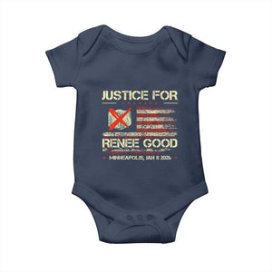 Justice for Renee Good Baby Onesie Minneapolis Jan 8 2026 American Flag Stop Ice TS02 Navy Print Your Wear