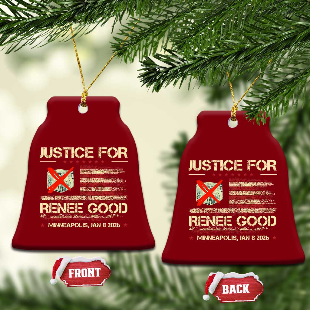 Justice for Renee Good Ceramic Ornament Minneapolis Jan 8 2026 American Flag Stop Ice TS02 Print Your Wear