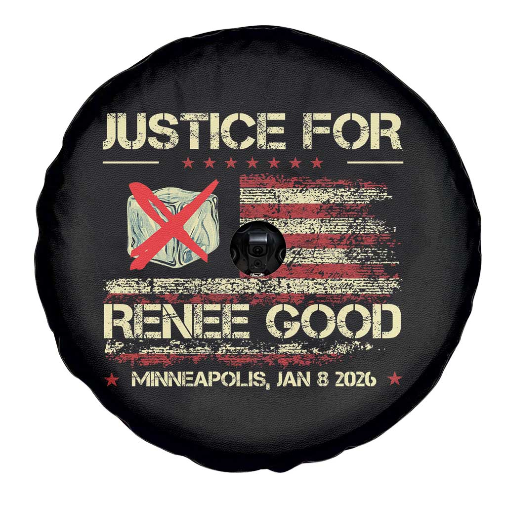 Justice for Renee Good Spare Tire Cover Minneapolis Jan 8 2026 American Flag Stop Ice TS02 Print Your Wear