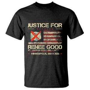 Justice for Renee Good T Shirt Minneapolis Jan 8 2026 American Flag Stop Ice TS02 Black Print Your Wear