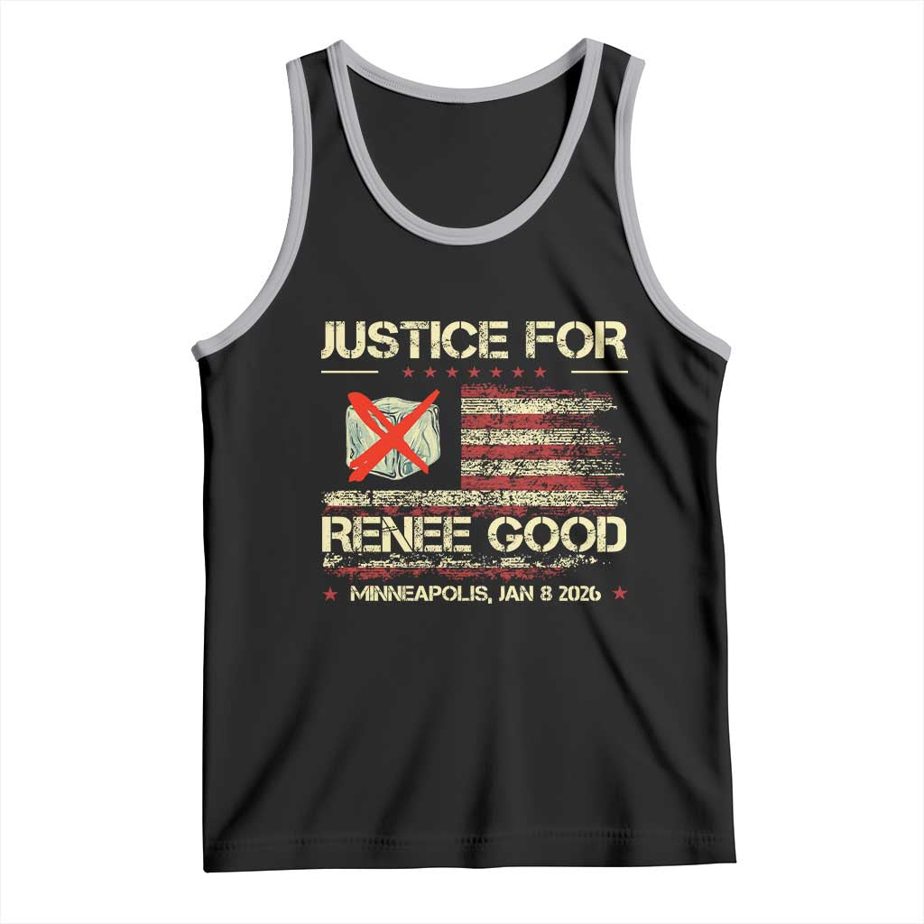 Justice for Renee Good Tank Top Minneapolis Jan 8 2026 American Flag Stop Ice TS02 Black Athletic Heather Print Your Wear