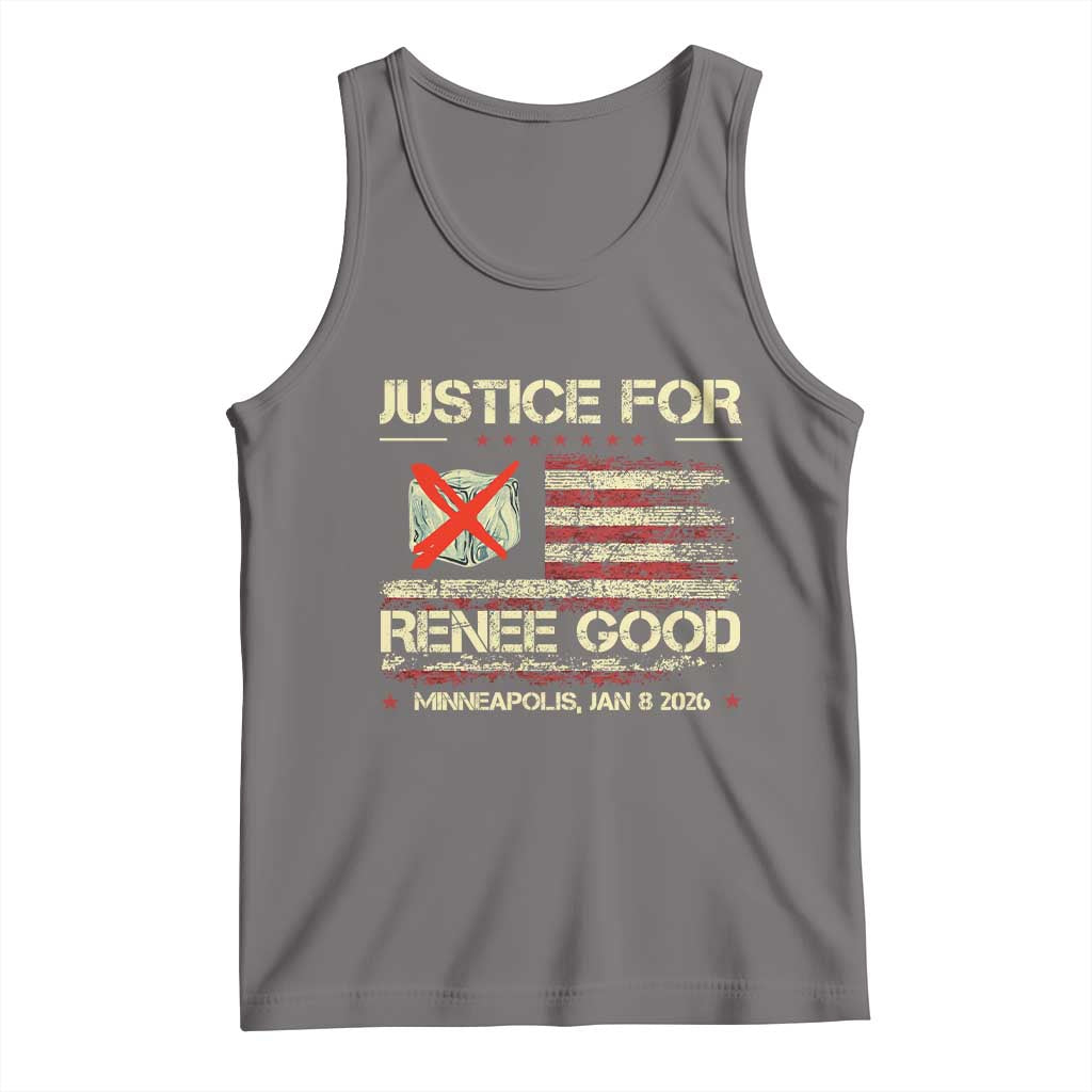 Justice for Renee Good Tank Top Minneapolis Jan 8 2026 American Flag Stop Ice TS02 Deep Heather Print Your Wear