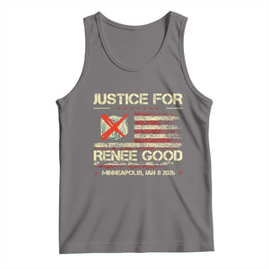 Justice for Renee Good Tank Top Minneapolis Jan 8 2026 American Flag Stop Ice TS02 Deep Heather Print Your Wear