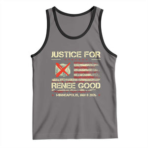 Justice for Renee Good Tank Top Minneapolis Jan 8 2026 American Flag Stop Ice TS02 Deep Heather Black Print Your Wear