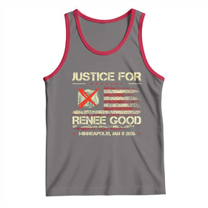 Justice for Renee Good Tank Top Minneapolis Jan 8 2026 American Flag Stop Ice TS02 Deep Heather Red Print Your Wear