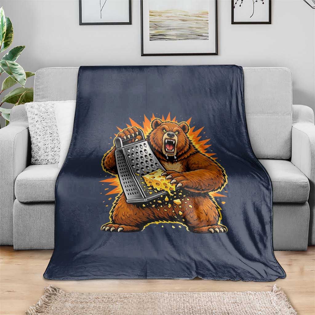 Angry Bear Grating Cheese Grater Hater Fierce Graphic Throw Blanket TS02 Print Your Wear