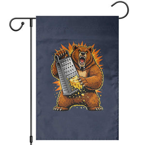 Angry Bear Grating Cheese Grater Hater Fierce Graphic Garden Flag TS02 Navy Print Your Wear