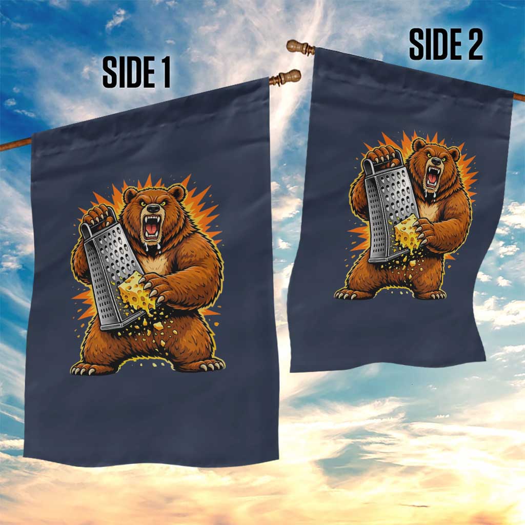 Angry Bear Grating Cheese Grater Hater Fierce Graphic Garden Flag TS02 Print Your Wear