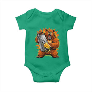 Angry Bear Grating Cheese Grater Hater Fierce Graphic Baby Onesie TS02 Irish Green Print Your Wear