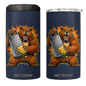 Angry Bear Grating Cheese Grater Hater Fierce Graphic 4 in 1 Can Cooler Tumbler TS02 One Size: 16 oz Navy Print Your Wear