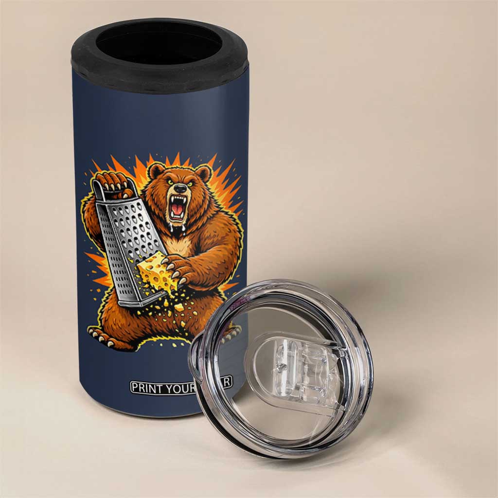 Angry Bear Grating Cheese Grater Hater Fierce Graphic 4 in 1 Can Cooler Tumbler TS02 Print Your Wear