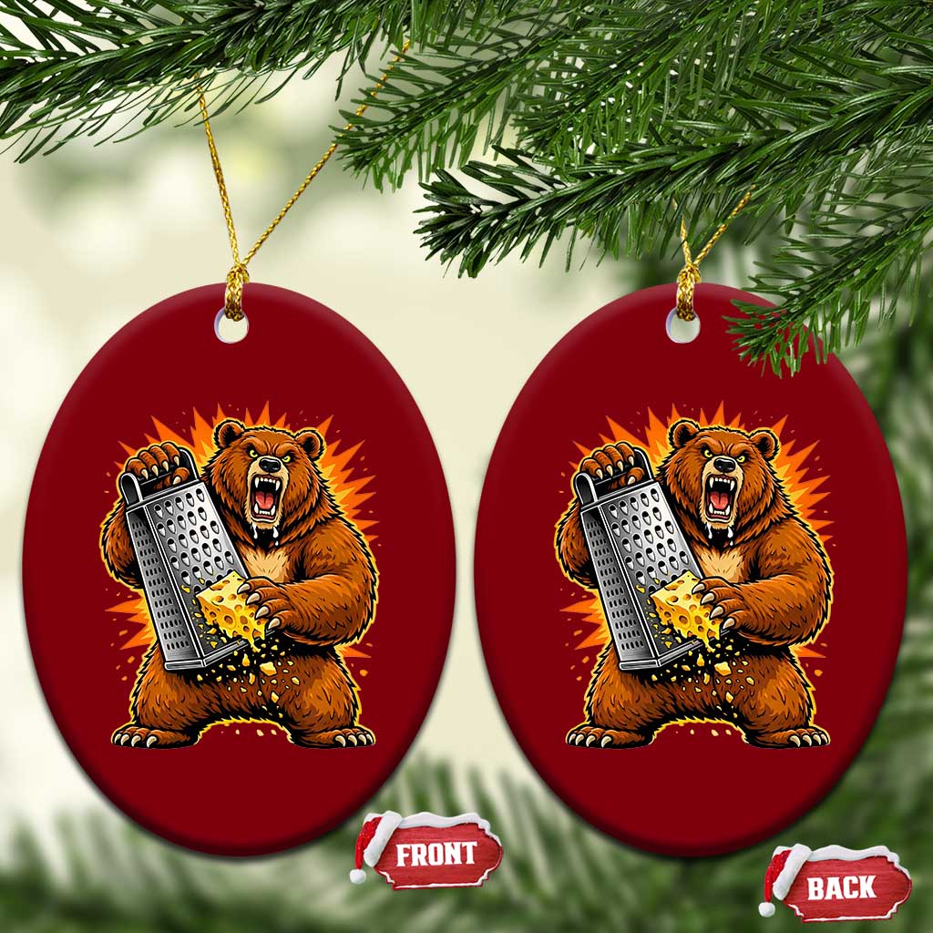 Angry Bear Grating Cheese Grater Hater Fierce Graphic Ceramic Ornament TS02 Print Your Wear
