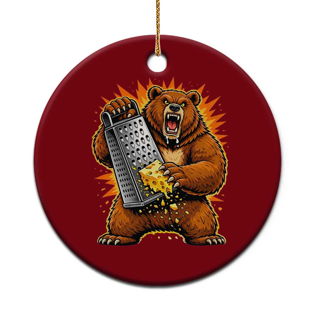 Angry Bear Grating Cheese Grater Hater Fierce Graphic Ceramic Ornament TS02 1pc Red Print Your Wear