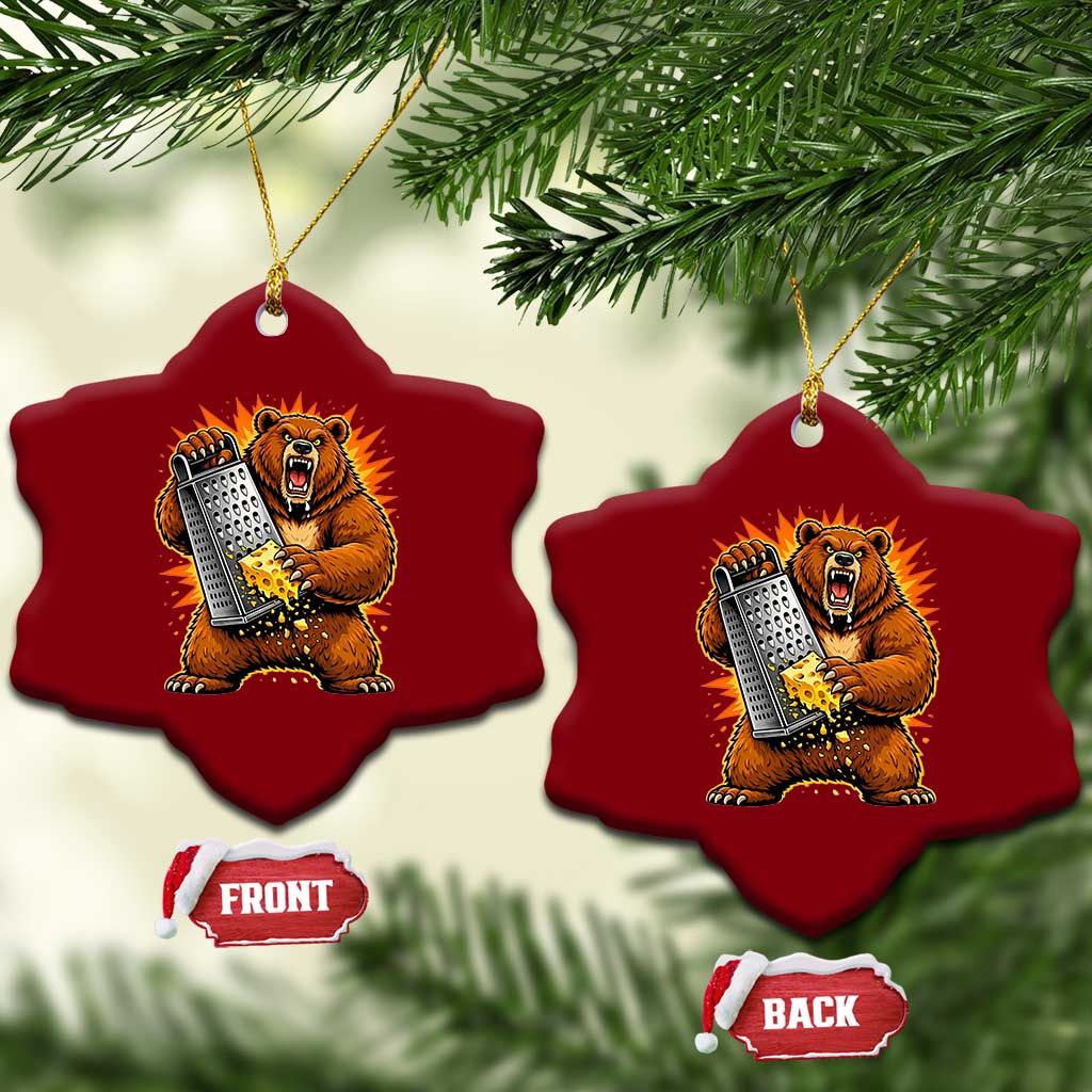 Angry Bear Grating Cheese Grater Hater Fierce Graphic Ceramic Ornament TS02 Print Your Wear