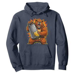 Angry Bear Grating Cheese Grater Hater Fierce Graphic Hoodie TS02 Navy Print Your Wear