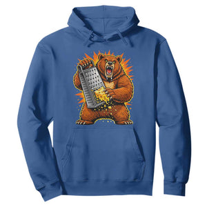 Angry Bear Grating Cheese Grater Hater Fierce Graphic Hoodie TS02 Royal Blue Print Your Wear