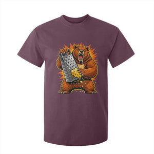 Angry Bear Grating Cheese Grater Hater Fierce Graphic T Shirt For Kid TS02 Maroon Print Your Wear