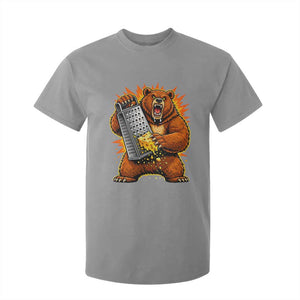 Angry Bear Grating Cheese Grater Hater Fierce Graphic T Shirt For Kid TS02 Sport Gray Print Your Wear