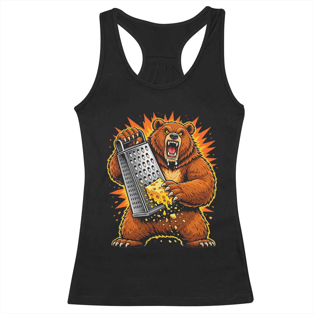Angry Bear Grating Cheese Grater Hater Fierce Graphic Racerback Tank Top TS02 Black Print Your Wear