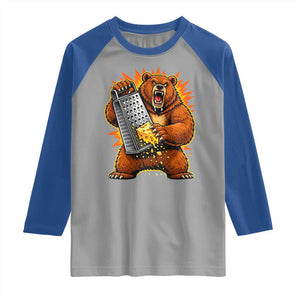 Angry Bear Grating Cheese Grater Hater Fierce Graphic Raglan Shirt TS02 Sport Gray Royal Print Your Wear