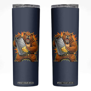 Angry Bear Grating Cheese Grater Hater Fierce Graphic Skinny Tumbler TS02 Navy Print Your Wear