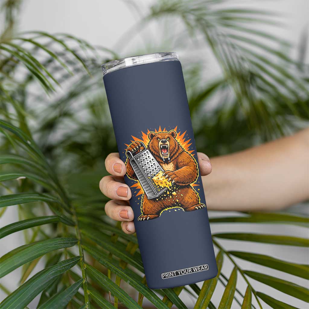 Angry Bear Grating Cheese Grater Hater Fierce Graphic Skinny Tumbler TS02 Print Your Wear