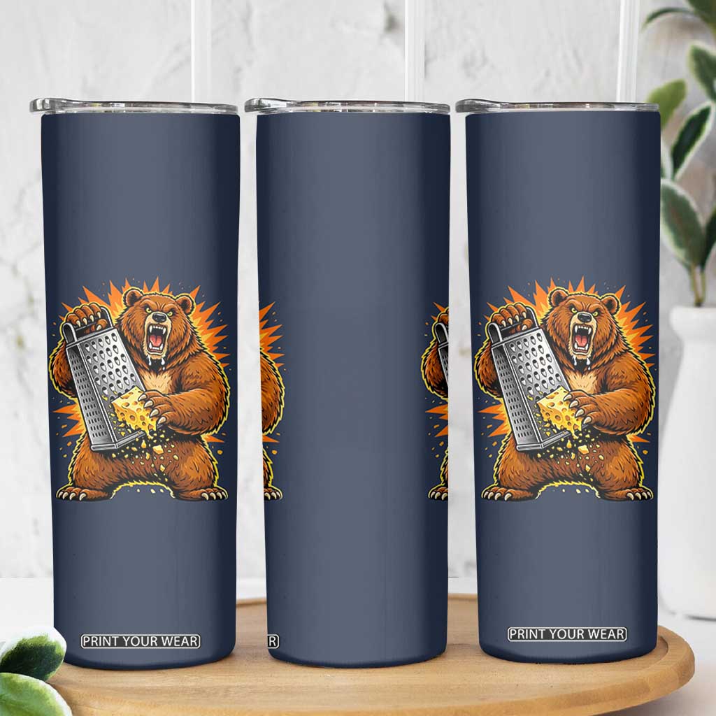 Angry Bear Grating Cheese Grater Hater Fierce Graphic Skinny Tumbler TS02 Print Your Wear