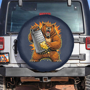 Angry Bear Grating Cheese Grater Hater Fierce Graphic Spare Tire Cover TS02 No hole Navy Print Your Wear