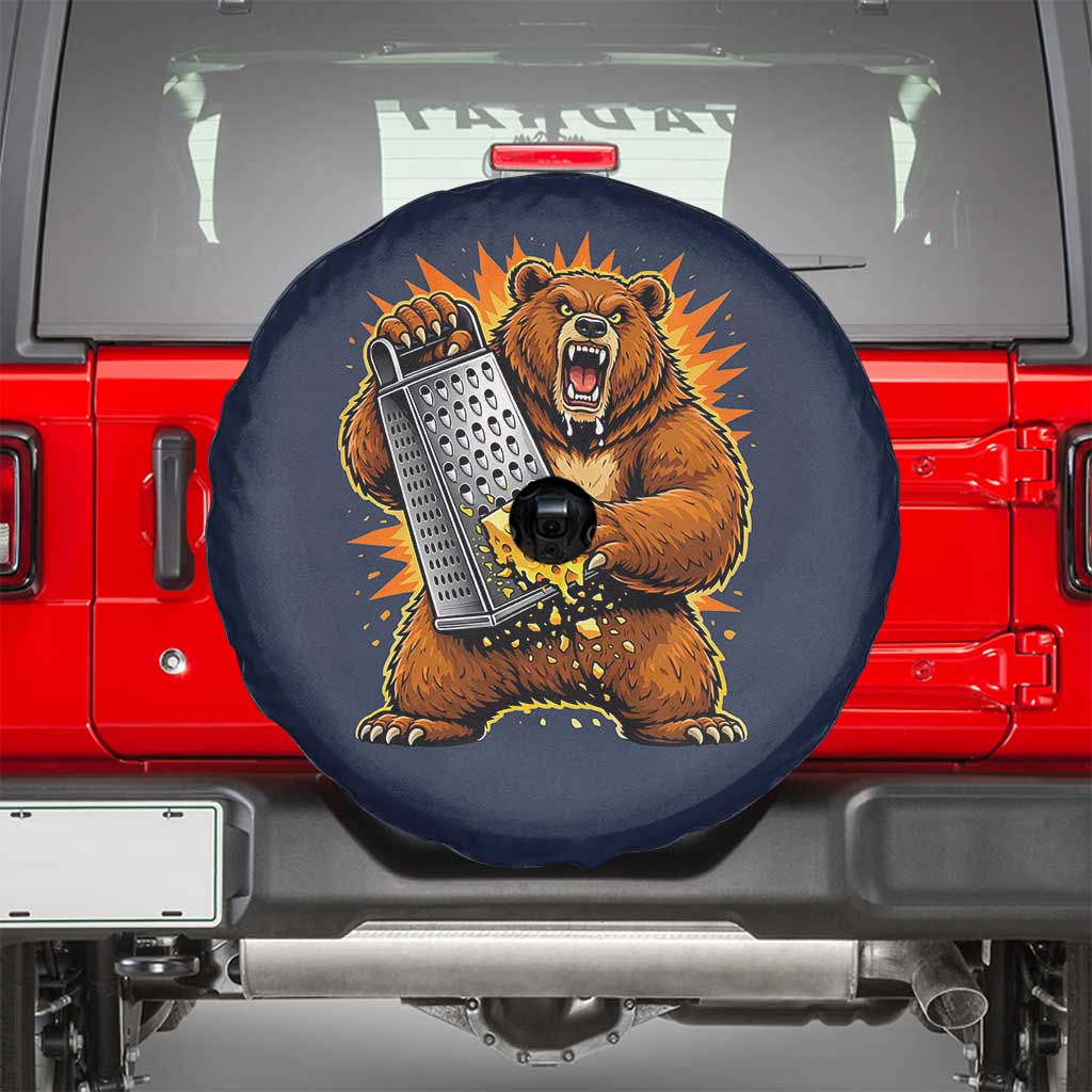 Angry Bear Grating Cheese Grater Hater Fierce Graphic Spare Tire Cover TS02 Navy Print Your Wear