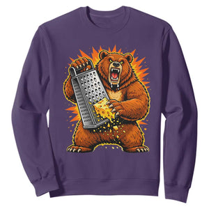 Angry Bear Grating Cheese Grater Hater Fierce Graphic Sweatshirt - Print Your Wear