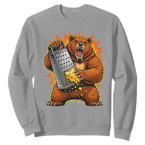 Angry Bear Grating Cheese Grater Hater Fierce Graphic Sweatshirt - Print Your Wear