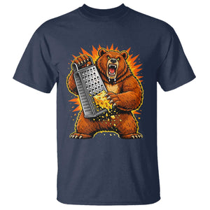 Angry Bear Grating Cheese Grater Hater Fierce Graphic T Shirt - Football Rivalry Humor Tee TS02 Navy Print Your Wear