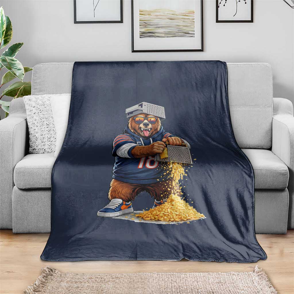 Savage Bear Grating Cheese Graphic Throw Blanket Funny Rivalry Football Fans TS02 Print Your Wear
