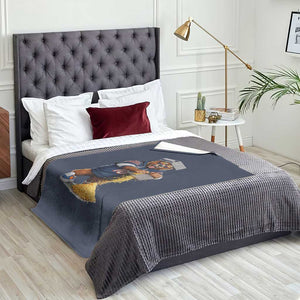 Savage Bear Grating Cheese Graphic Throw Blanket Funny Rivalry Football Fans TS02 Print Your Wear
