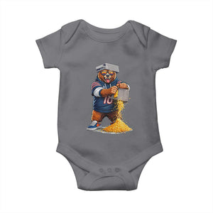 Savage Bear Grating Cheese Graphic Baby Onesie Funny Rivalry Football Fans TS02 Charcoal Print Your Wear