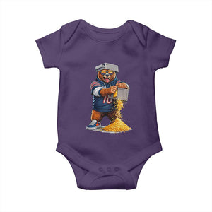 Savage Bear Grating Cheese Graphic Baby Onesie Funny Rivalry Football Fans TS02 Purple Print Your Wear